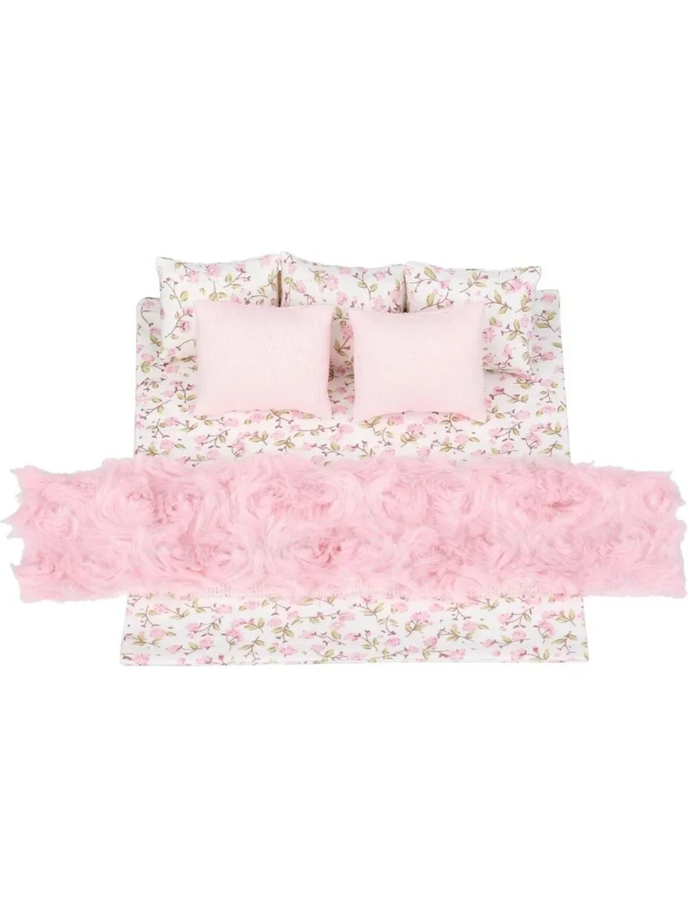 Mini Wooden Dollhouse Bed for 6